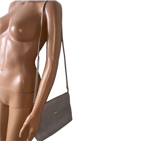 Via Piaggi purse/bag off white snake-skin crossbody top flap closure - Picture 3 of 11